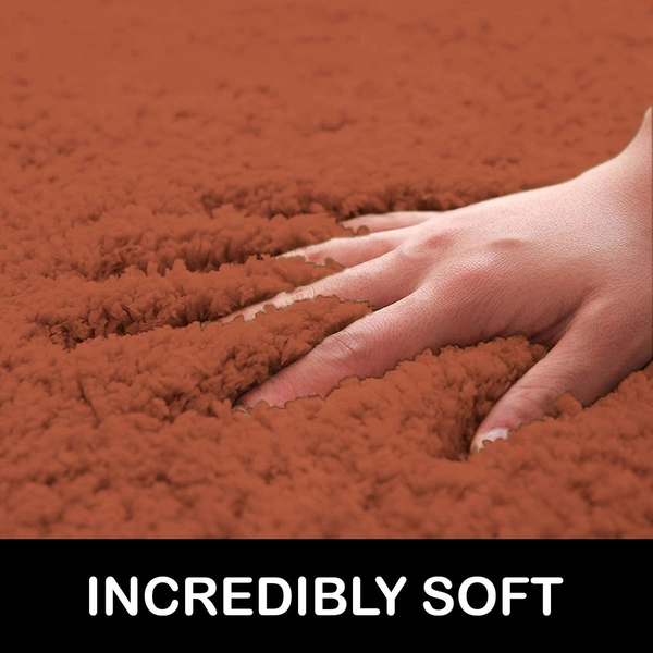 Luxe Home International Carpet Newman Microfiber 2500 GSM Anti Slip ( Rust, 4x6 Ft, Pack of 1 ) - 4x6 Ft, Rust