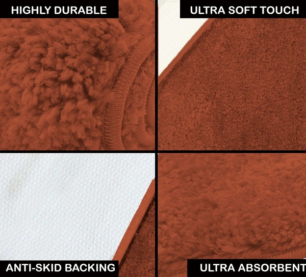 Luxe Home International Carpet Newman Microfiber 2500 GSM Anti Slip ( Rust, 4x6 Ft, Pack of 1 ) - 4x6 Ft, Rust