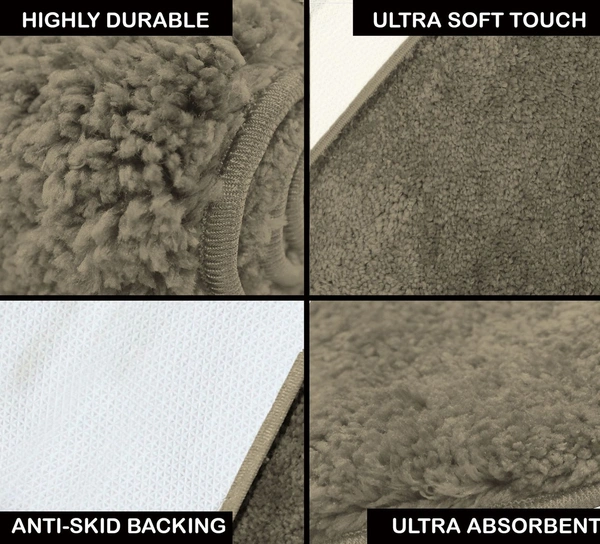 Luxe Home International Carpet Newman Microfiber 2500 GSM Anti Slip ( taupe, 4x6 Ft, Pack of 1 ) - 4x6 Ft, taupe