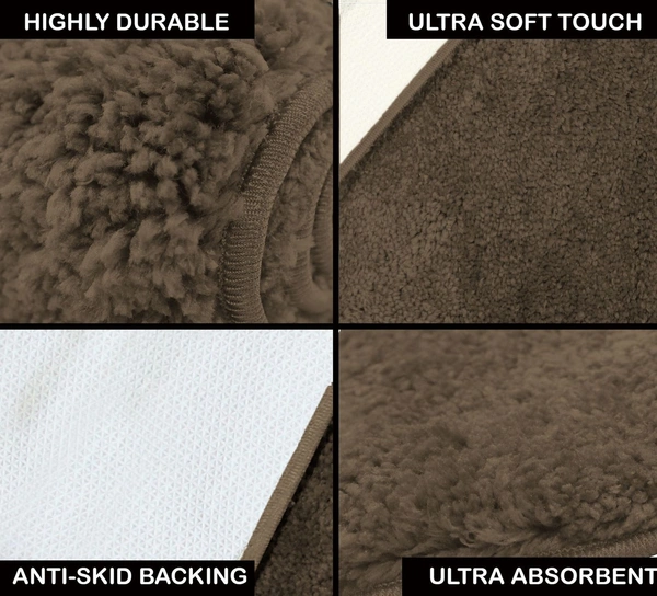 Luxe Home International Runner Newman Microfiber 2500 GSM Anti Slip ( Chocolate, 2x5 Ft, Pack of 1 ) - 2x5 Ft, Chocolate