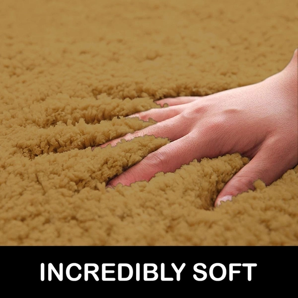 Luxe Home International Carpet Newman Microfiber 2500 GSM Anti Slip ( Gold, 4x6 Ft, Pack of 1 ) - 4x6 Ft, Gold