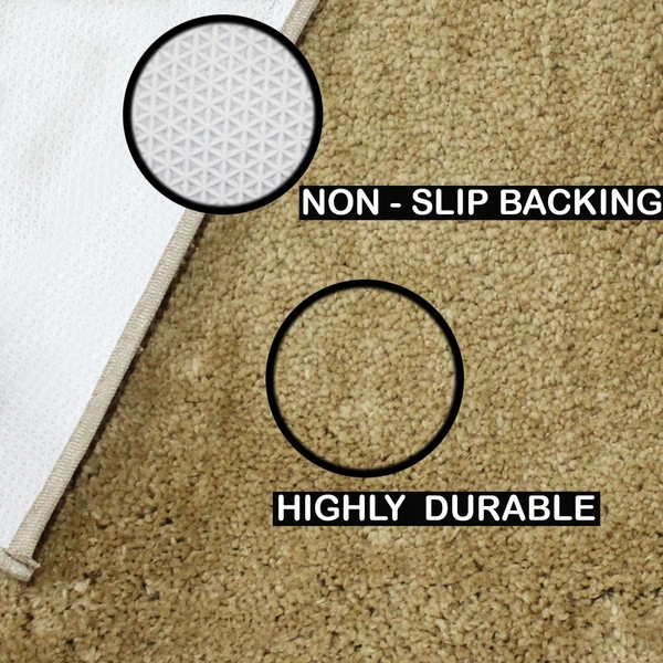 Luxe Home International Runner Newman Microfiber 2500 GSM Anti Slip ( Anti Gold, 2x5 Ft, Pack of 1 ) - 2x5 Ft, Anti Gold