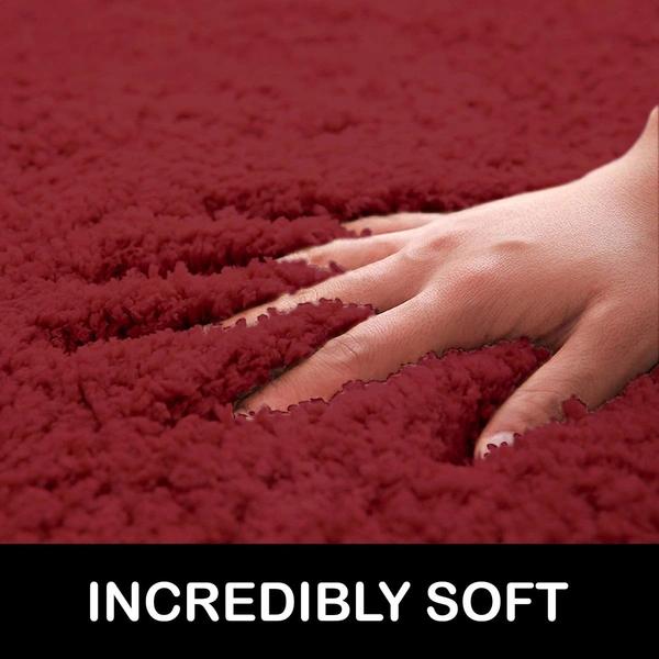 Luxe Home International Carpet Newman Microfiber 2500 GSM Anti Slip ( Mahroon, 4x6 Ft, Pack of 1 ) - 4x6 Ft, Mahroon