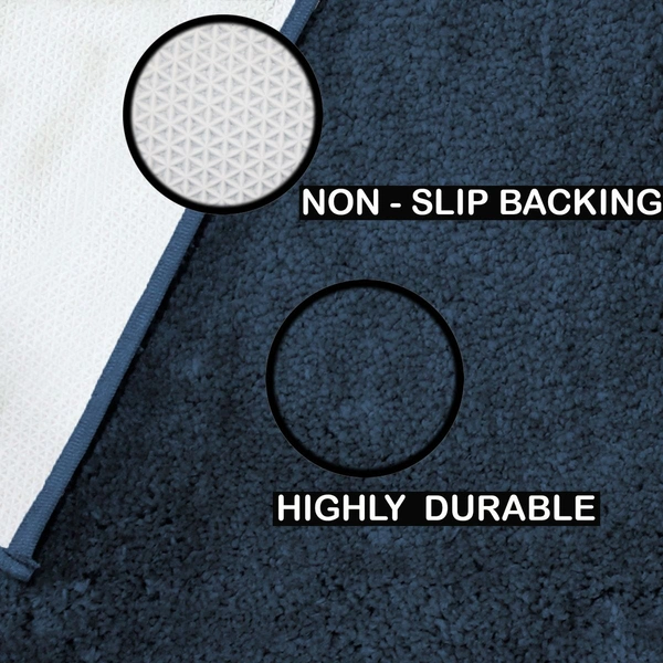 Luxe Home International Carpet Newman Microfiber 2500 GSM Anti Slip ( Navy Blue, 4x6 Ft, Pack of 1 ) - 4x6 Ft, Navy Blue