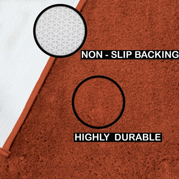 Luxe Home International Bathmat Newman Microfiber 2500 GSM Anti Slip ( Rust, 60x90 cm, Pack of 1 ) - 60x90 cm, Rust
