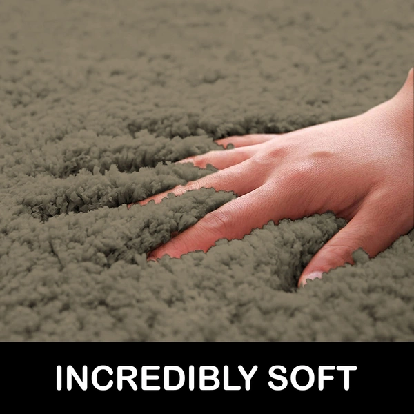 Luxe Home International Bathmat Newman Microfiber 2500 GSM Anti Slip ( taupe, 40x60 cm, Pack of 1 ) - 40x60 cm, taupe