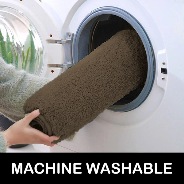 Luxe Home International Bathmat Newman Microfiber 2500 GSM Anti Slip ( Chocolate, 40x60 cm, Pack of 1 ) - 40x60 cm, Chocolate