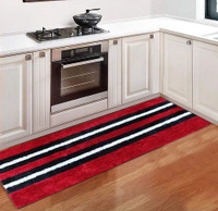 Luxe Home International Runner Stripe Microfiber 1600 GSM Anti-Skid ( Maroon , 58 Cm x 140 Cm , Pack of 1 ) - Maroon