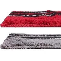 Luxe Home International Bathmat Stripe Microfiber 1600 GSM Anti-Skid ( Grey, Maroon , 38 Cm x 58 Cm , Pack of 2 ) - Grey, Maroon