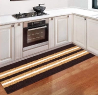 Luxe Home International Runner Stripe Microfiber 1600 GSM Anti-Skid ( Chocolate , 58 Cm x 140 Cm , Pack of 1 ) - Chocolate