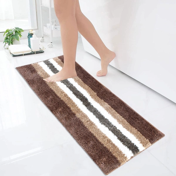 Luxe Home International Runner Turkey Microfiber 1600 GSM Anti-Skid ( Coffee , 58 Cm x 140 Cm , Pack of 1 ) - Coffee