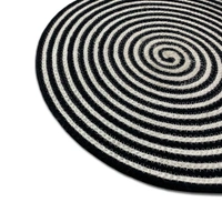 Luxe Home International Set of 2 Braided  Cotton placemats, 15 Inch Round, Best for Dining Table (Black , 38 CM x 38 CM , Pack of 2 ) - Round, Black