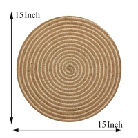 Luxe Home International Luxe Home Placemats (Beige, 15x15 Inch) Natural Jute Placemat for Dining Table Set of 4 - Round, Beige