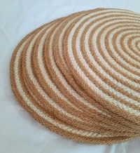 Luxe Home International Luxe Home Placemats (Beige, 15x15 Inch) Natural Jute Placemat for Dining Table Set of 4 - Round, Beige