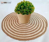 Luxe Home International Luxe Home Placemats (Beige, 15x15 Inch) Natural Jute Placemat for Dining Table Set of 4 - Round, Beige