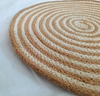 Luxe Home International Luxe Home Placemats (Beige, 15x15 Inch) Natural Jute Placemat for Dining Table Set of 4 - Round, Beige