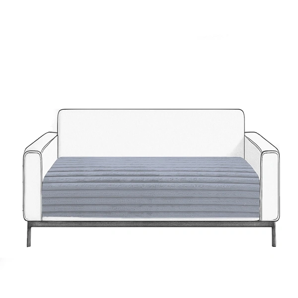 Luxe Home International Stripe Fur Sofa Cover 3 Seater Ultra-Soft Washable Anti-Slip Slipcover for Sofa (Silver, 170x90 cm) - Small, Silver