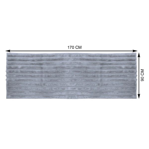 Luxe Home International Stripe Fur Sofa Cover 3 Seater Ultra-Soft Washable Anti-Slip Slipcover for Sofa (Silver, 170x90 cm) - Small, Silver