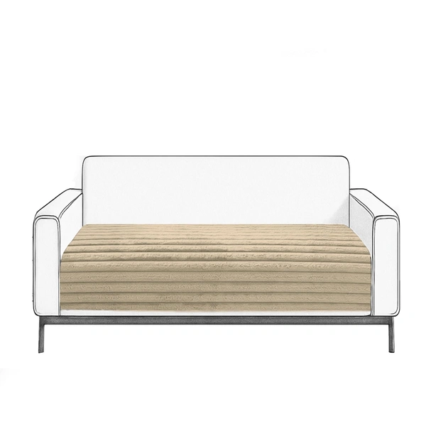 Luxe Home International Stripe Fur Sofa Cover 3 Seater Ultra-Soft Washable Anti-Slip Slipcover for Sofa (Beige, 170x90 cm) - Small, Beige