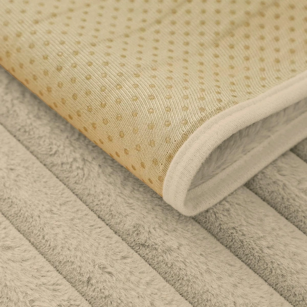 Luxe Home International Stripe Fur Sofa Cover 3 Seater Ultra-Soft Washable Anti-Slip Slipcover for Sofa (Beige, 170x90 cm) - Small, Beige