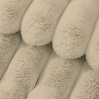 Luxe Home International Stripe Fur Sofa Cover 3 Seater Ultra-Soft Washable Anti-Slip Slipcover for Sofa (Beige, 170x90 cm) - Small, Beige