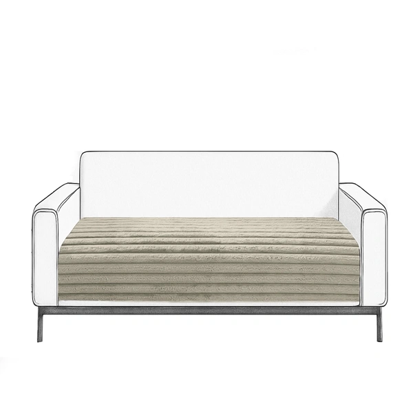 Luxe Home International Stripe Fur Sofa Cover 3 Seater Ultra-Soft Washable Anti-Slip Slipcover for Sofa (Taupe, 170x90 cm) - Small, Taupe