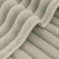 Luxe Home International Stripe Fur Sofa Cover 3 Seater Ultra-Soft Washable Anti-Slip Slipcover for Sofa (Taupe, 170x90 cm) - Small, Taupe