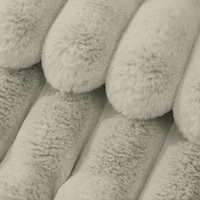 Luxe Home International Stripe Fur Sofa Cover 3 Seater Ultra-Soft Washable Anti-Slip Slipcover for Sofa (Taupe, 170x90 cm) - Small, Taupe