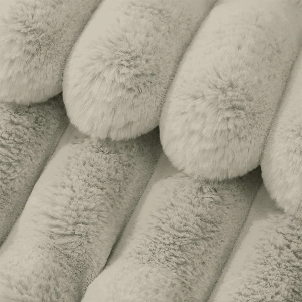 Luxe Home International Stripe Fur Sofa Cover 3 Seater Ultra-Soft Washable Anti-Slip Slipcover for Sofa (Taupe, 170x90 cm) - Small, Taupe