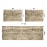 Luxe Home International Stripe Fur Sofa Cover 5 Seater Ultra-Soft Washable Anti-Slip Slipcover for Sofa (Beige, 170x90+60x90+60x90 cm) - Medium, Beige