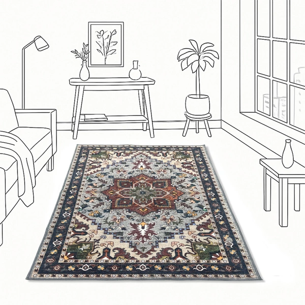 Luxe Home International Texture Polyester Carpet Multicolor (3 x 5 Feet) - 3x5 Ft, Soft And Premium Feel, multicolor