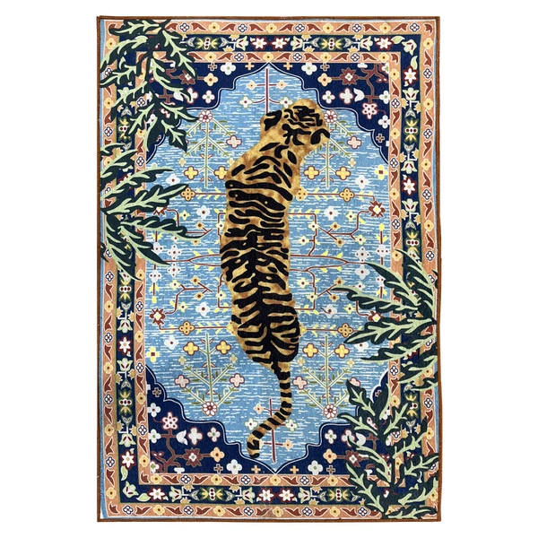 Luxe Home International Traditional Tiger Polyester Carpet Multicolor (3 x 5 Feet) - 3x5 Ft, Soft And Premium Feel, multicolor