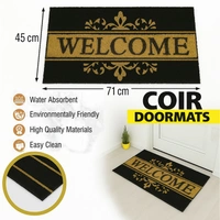 Luxe Home International Welcome Printed Design Coir Doormat for Entrance (71 x 45 cm ) - 71x 45 Cm, Black