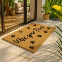 Luxe Home International Wipe your paws Printed Design Coir Doormat for Entrance (71 x 45 cm ) - 71x 45 Cm, Gold