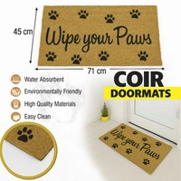Luxe Home International Wipe your paws Printed Design Coir Doormat for Entrance (71 x 45 cm ) - 71x 45 Cm, Gold