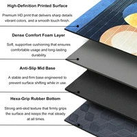 Luxe Home International Rubber Doormat Blue Moon Design Anti Slip Skid, Soft, Washable Door Mat for Home Entrance, Bathroom, Kitchen, Living Room, Office (35x58 cm) - 35x58, Multicolor