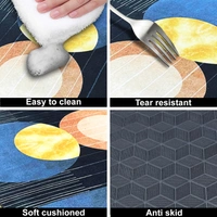 Luxe Home International Rubber Doormat Blue Moon Design Anti Slip Skid, Soft, Washable Door Mat for Home Entrance, Bathroom, Kitchen, Living Room, Office (35x58 cm) - 35x58, Multicolor