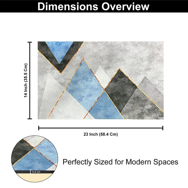 Luxe Home International Rubber Doormat Geometric Design Anti Slip Skid, Soft, Washable Door Mat for Home Entrance, Bathroom, Kitchen, Living Room, Office (35x58 cm) - 35x58, Multicolor