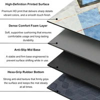 Luxe Home International Rubber Doormat Geometric Design Anti Slip Skid, Soft, Washable Door Mat for Home Entrance, Bathroom, Kitchen, Living Room, Office (35x58 cm) - 35x58, Multicolor