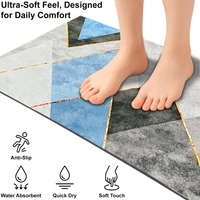 Luxe Home International Rubber Doormat Geometric Design Anti Slip Skid, Soft, Washable Door Mat for Home Entrance, Bathroom, Kitchen, Living Room, Office (35x58 cm) - 35x58, Multicolor
