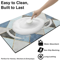 Luxe Home International Rubber Doormat Geometric Design Anti Slip Skid, Soft, Washable Door Mat for Home Entrance, Bathroom, Kitchen, Living Room, Office (35x58 cm) - 35x58, Multicolor