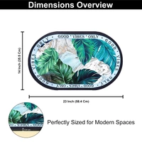 Luxe Home International Rubber Doormat Good Vibes Design Anti Slip Skid, Soft, Washable Door Mat for Home Entrance, Bathroom, Kitchen, Living Room, Office (35x58 cm) - 35x58, Multicolor