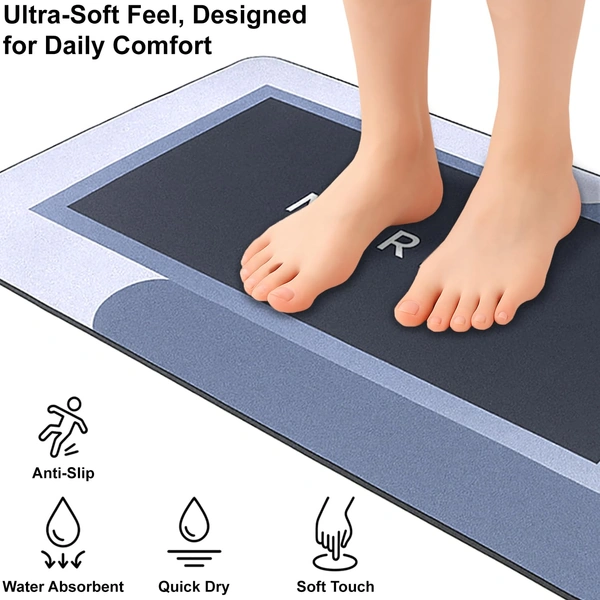 Luxe Home International Rubber Doormat Marine Design Anti Slip Skid, Soft, Washable Door Mat for Home Entrance, Bathroom, Kitchen, Living Room, Office (35x58 cm) - 35x58, Multicolor