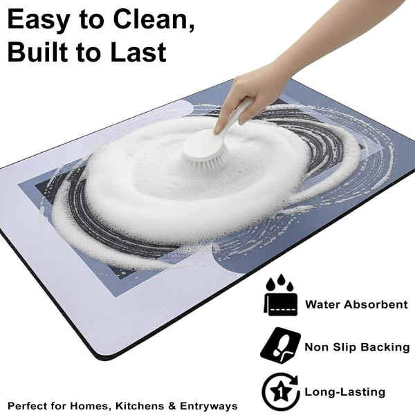 Luxe Home International Rubber Doormat Marine Design Anti Slip Skid, Soft, Washable Door Mat for Home Entrance, Bathroom, Kitchen, Living Room, Office (35x58 cm) - 35x58, Multicolor