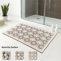 Luxe Home International Rubber Doormat Retro Design Anti Slip Skid, Soft, Washable Door Mat for Home Entrance, Bathroom, Kitchen, Living Room, Office (35x58 cm) - 35x58, Multicolor