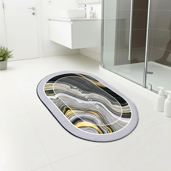 Luxe Home International Rubber Doormat Swirl Design Anti Slip Skid, Soft, Washable Door Mat for Home Entrance, Bathroom, Kitchen, Living Room, Office (35x58 cm) - 35x58, Multicolor