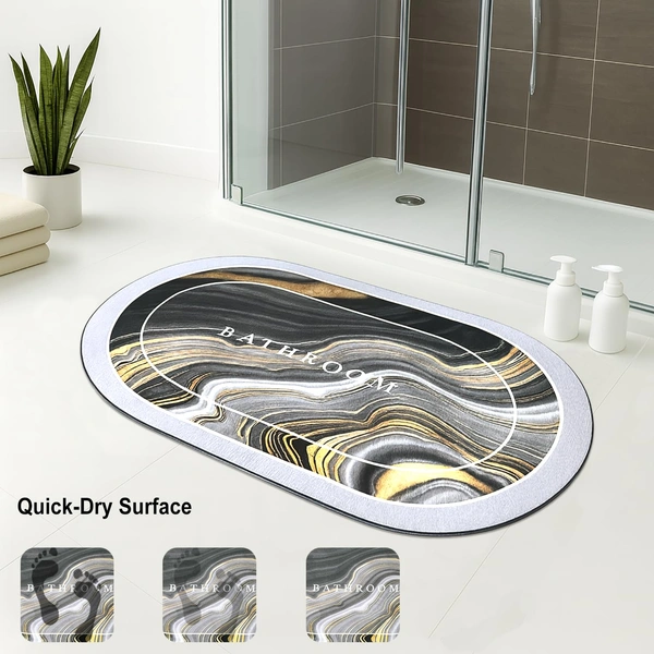 Luxe Home International Rubber Doormat Swirl Design Anti Slip Skid, Soft, Washable Door Mat for Home Entrance, Bathroom, Kitchen, Living Room, Office (35x58 cm) - 35x58, Multicolor