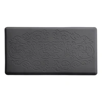 Luxe Home International Kitchen Mat Anti-Fatigue (45x75 cm) Floral Mat Black , Cushioned Support, Stylish and Durable, Easy to Clean, Non-Slip Bottom , Ideal for Kitchen, Desk, Laundry, Garage - 45x75 cm, Black