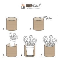 Luxe Home International Luxe Home Jute Planter Pots or Storing Basket For Storage In Kitchen Pantry Or Bedroom ( Stripe Brown, 6"x6", Pack of 3 ) - Stripe Brown