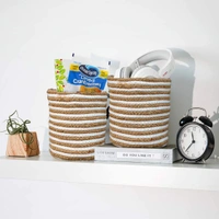 Luxe Home International Jute Planter Pots or Storing Basket For Storage In Kitchen Pantry Or Bedroom ( Mix, 6"x6", Pack of 3 ) - Mix